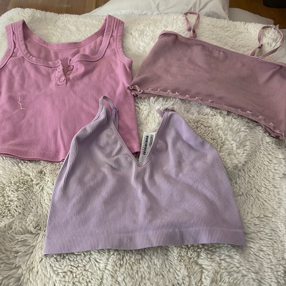 3 pack pink/ purple tank tops